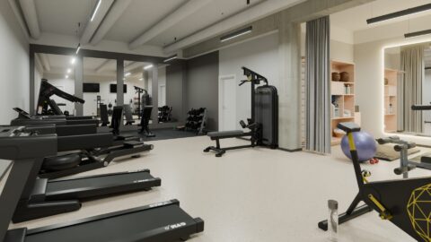 Fitnessraum im Staytoo München Süd mit Cardio- und Kraftgeräten